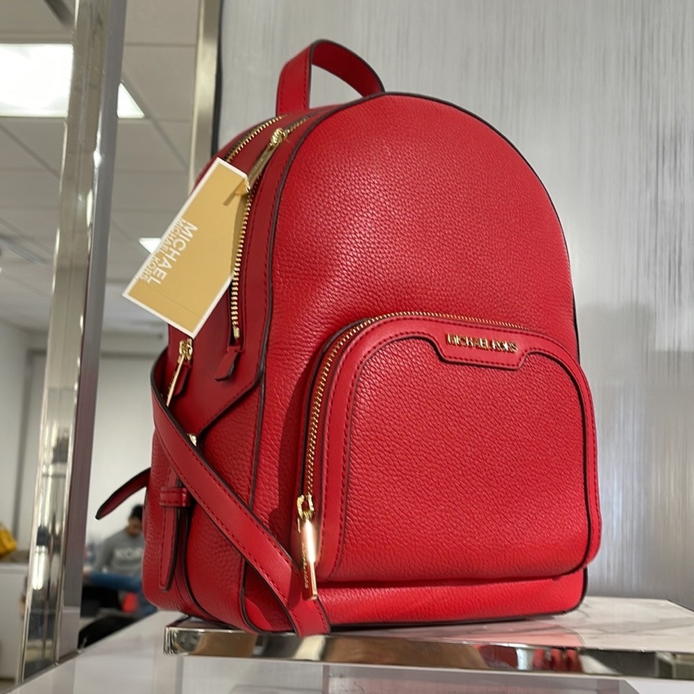 Michael Kors Jaycee Medium Pebbled Leather Backpack
Bright Red
NWT - Picture 10 of 16